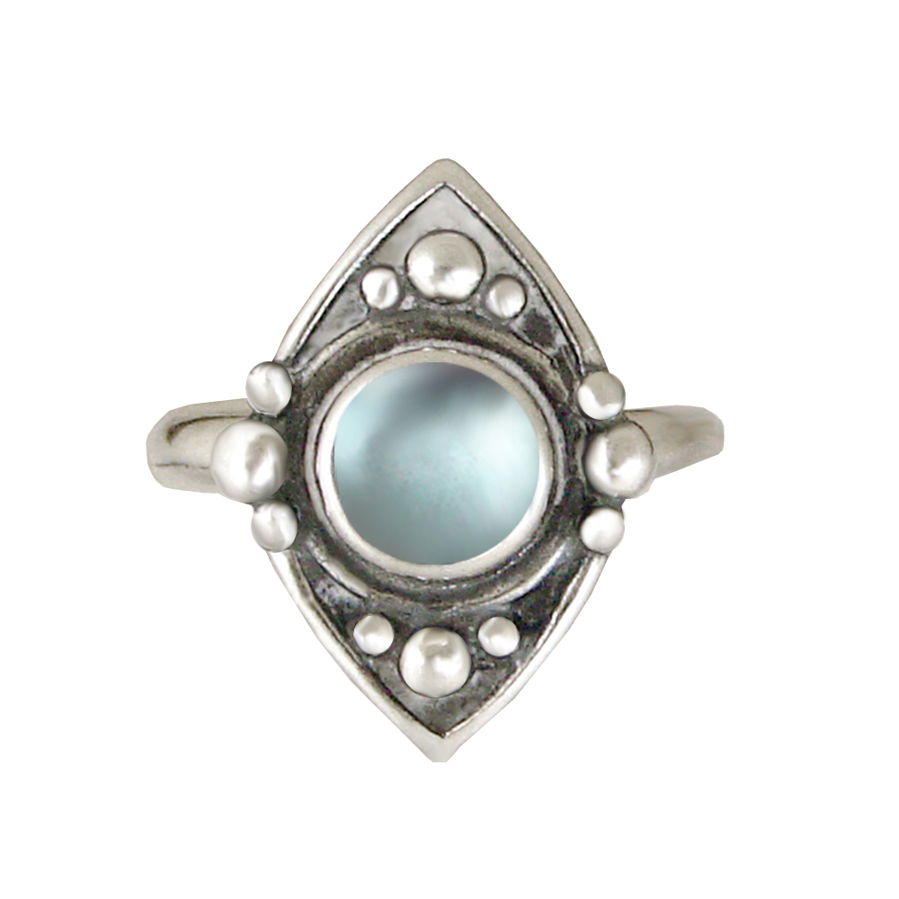 Sterling Silver Gemstone Ring With Blue Topaz Size 9
